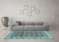 Machine Washable Oriental Light Blue Traditional Rug, wshabs2783lblu