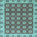 Square Machine Washable Oriental Light Blue Traditional Rug, wshabs2783lblu