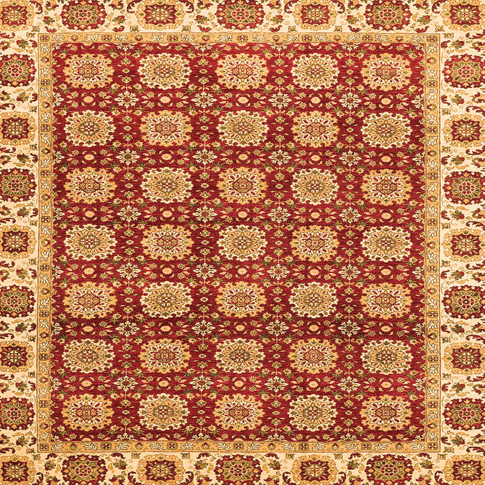 Square Oriental Orange Traditional Rug, abs2783org
