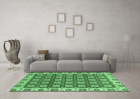 Machine Washable Oriental Emerald Green Traditional Rug, wshabs2783emgrn