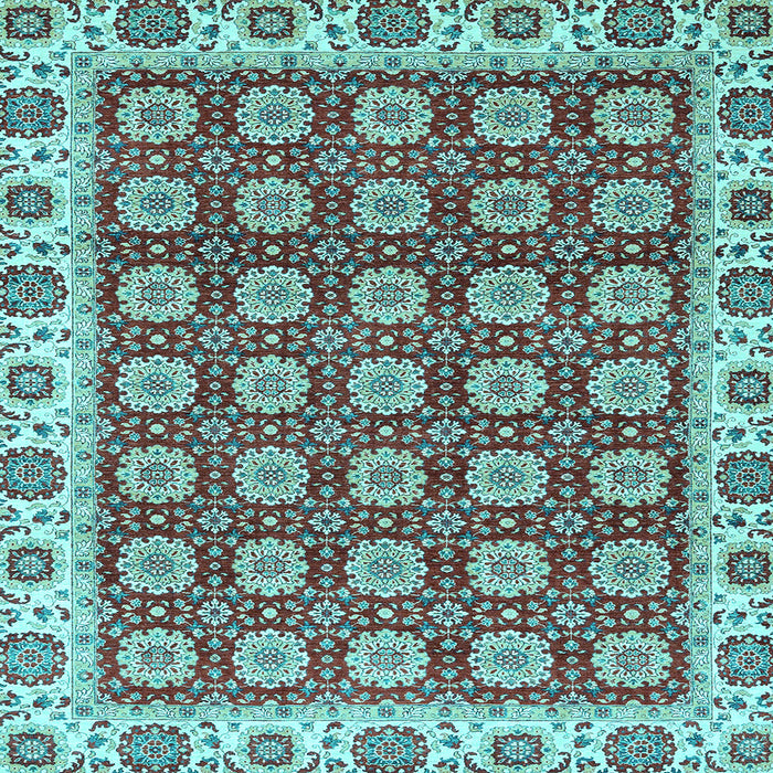 Square Oriental Light Blue Traditional Rug, abs2783lblu