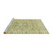 Sideview of Machine Washable Abstract Brass Green Rug, wshabs2784