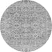 Round Oriental Gray Traditional Rug, abs2784gry