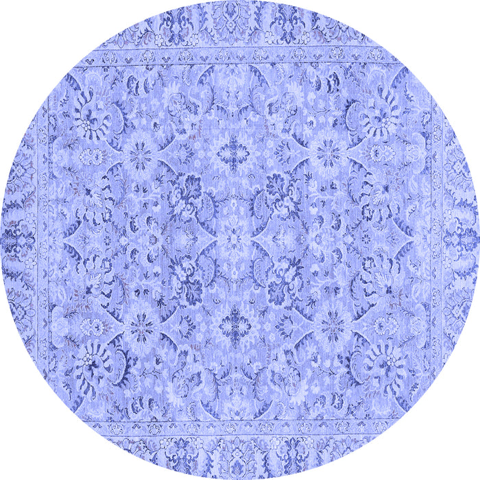 Round Oriental Blue Traditional Rug, abs2784blu