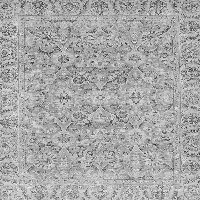 Square Oriental Gray Traditional Rug, abs2784gry
