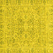 Square Machine Washable Oriental Yellow Traditional Rug, wshabs2784yw