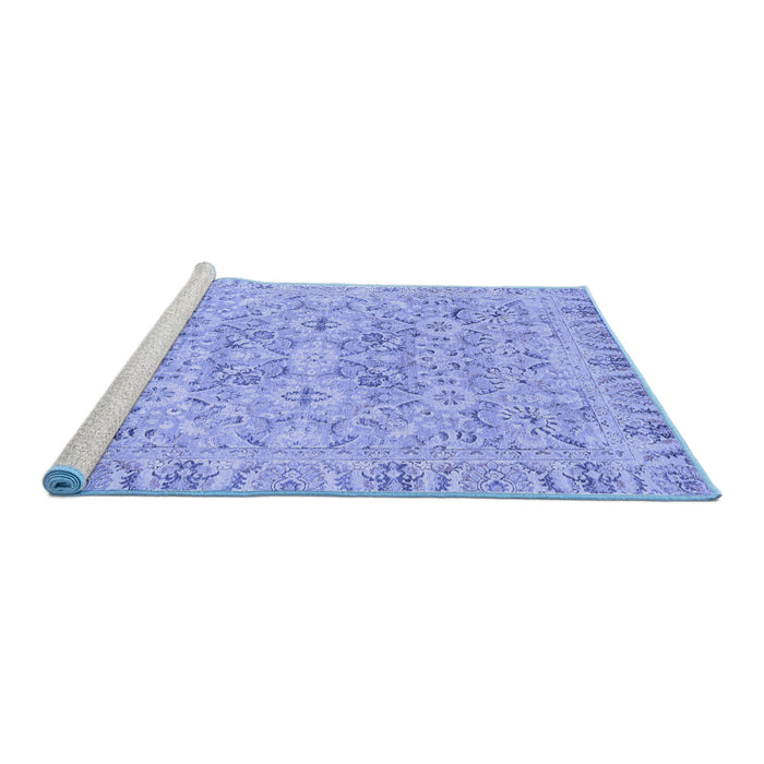 Sideview of Machine Washable Oriental Blue Traditional Rug, wshabs2784blu