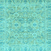 Square Machine Washable Oriental Light Blue Traditional Rug, wshabs2784lblu