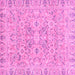 Square Machine Washable Oriental Pink Traditional Rug, wshabs2784pnk