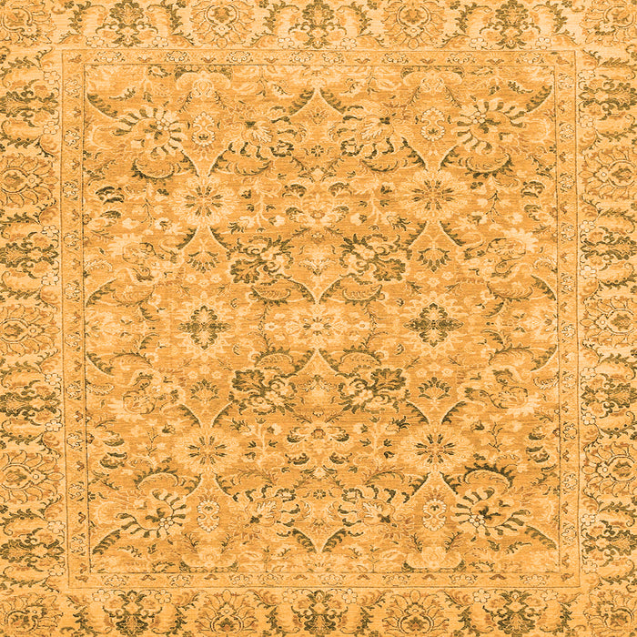 Square Machine Washable Oriental Orange Traditional Area Rugs, wshabs2784org