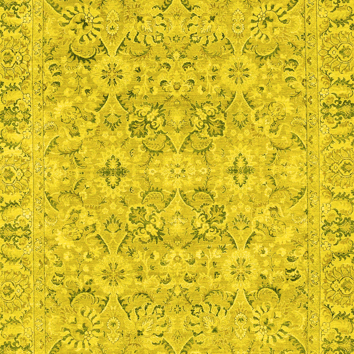 Machine Washable Oriental Yellow Traditional Rug, wshabs2784yw