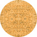 Round Oriental Orange Traditional Rug, abs2784org