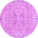 Round Oriental Purple Traditional Rug, abs2784pur