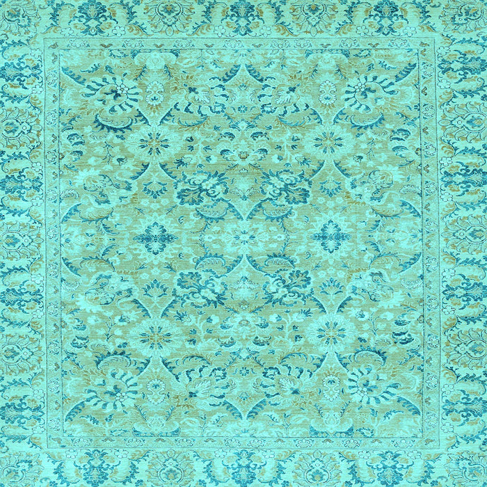 Square Oriental Light Blue Traditional Rug, abs2784lblu