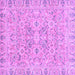 Square Machine Washable Oriental Purple Traditional Area Rugs, wshabs2784pur