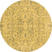 Round Oriental Brown Traditional Rug, abs2784brn