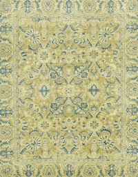 Machine Washable Abstract Brass Green Rug, wshabs2784