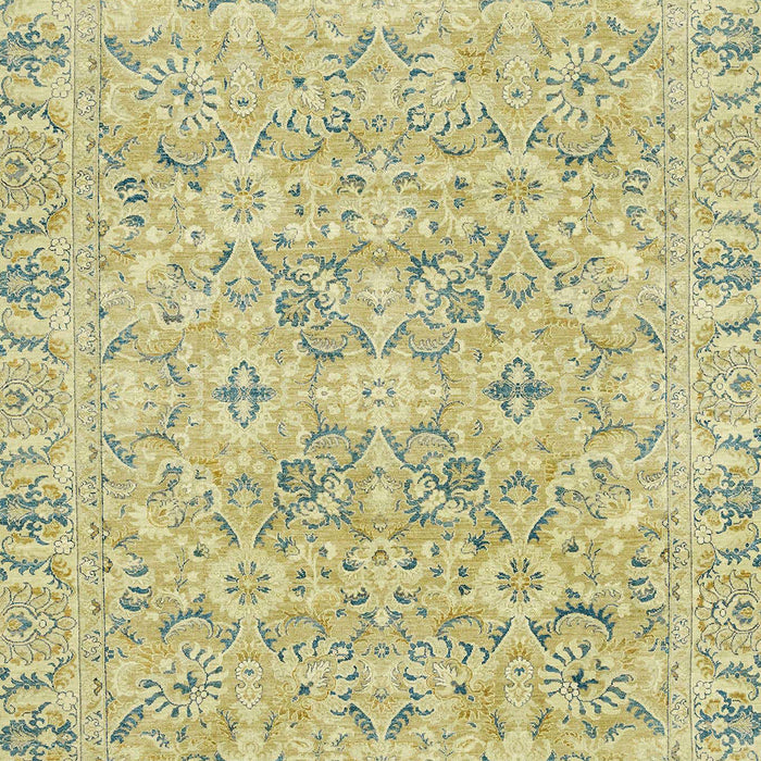 Machine Washable Abstract Brass Green Rug, wshabs2784