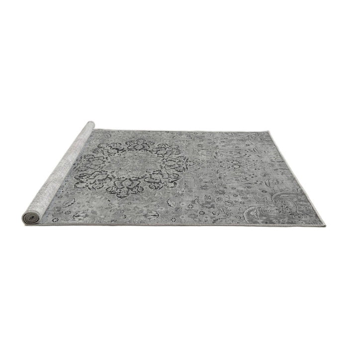 Sideview of Machine Washable Abstract Gray Modern Rug, wshabs2785gry