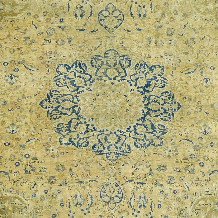 Machine Washable Abstract Brass Green Rug, wshabs2785