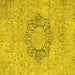 Square Machine Washable Abstract Yellow Modern Rug, wshabs2785yw