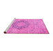 Sideview of Machine Washable Abstract Pink Modern Rug, wshabs2785pnk