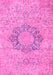 Machine Washable Abstract Pink Modern Rug, wshabs2785pnk