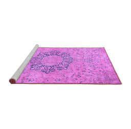 Sideview of Machine Washable Abstract Purple Modern Area Rugs, wshabs2785pur
