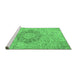 Sideview of Machine Washable Abstract Emerald Green Modern Area Rugs, wshabs2785emgrn