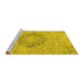 Sideview of Machine Washable Abstract Yellow Modern Rug, wshabs2785yw