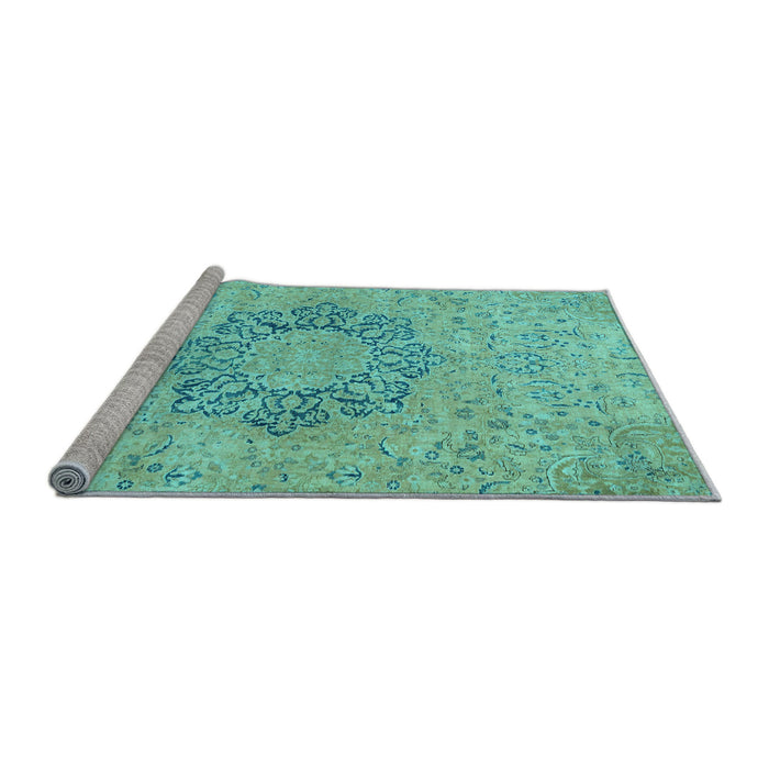Sideview of Machine Washable Abstract Light Blue Modern Rug, wshabs2785lblu