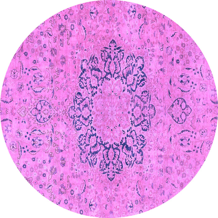 Round Abstract Purple Modern Rug, abs2785pur