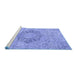 Sideview of Machine Washable Abstract Blue Modern Rug, wshabs2785blu