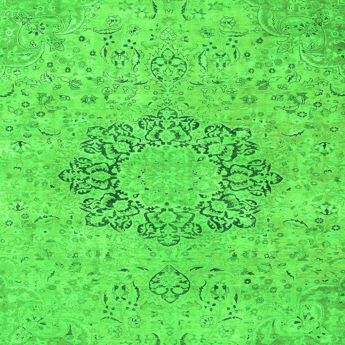 Square Abstract Green Modern Rug, abs2785grn