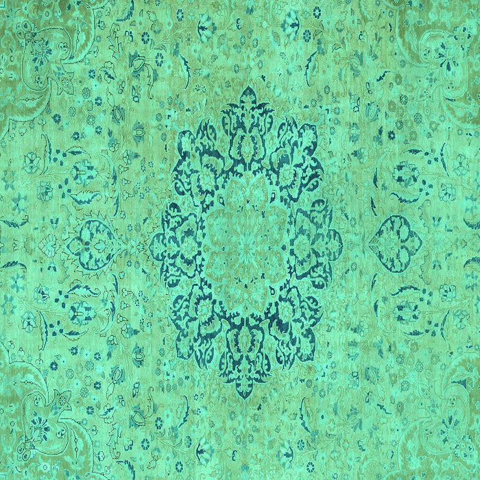 Square Abstract Turquoise Modern Rug, abs2785turq