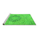 Sideview of Machine Washable Abstract Green Modern Area Rugs, wshabs2785grn