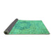 Sideview of Abstract Turquoise Modern Rug, abs2785turq