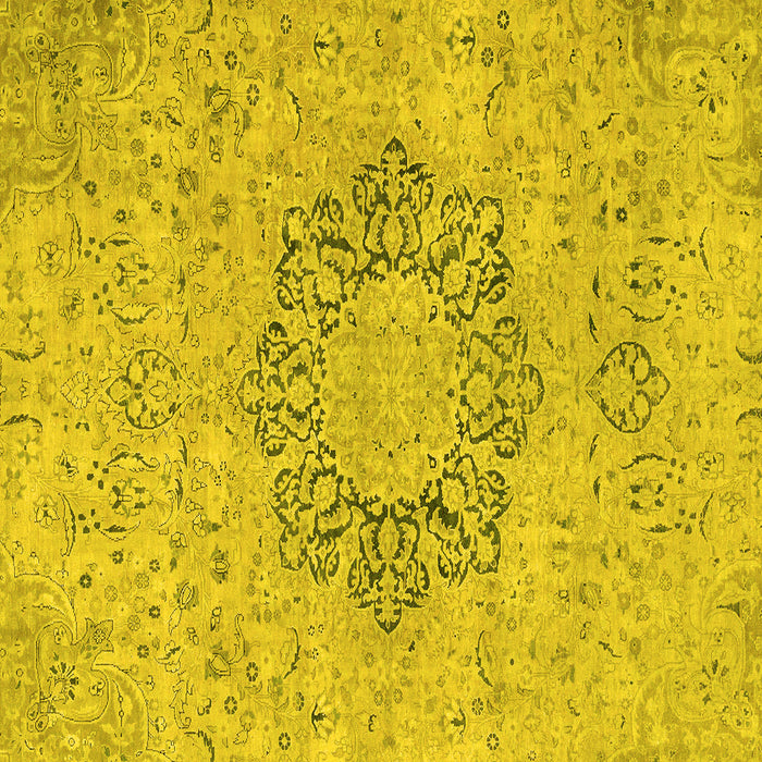 Square Abstract Yellow Modern Rug, abs2785yw