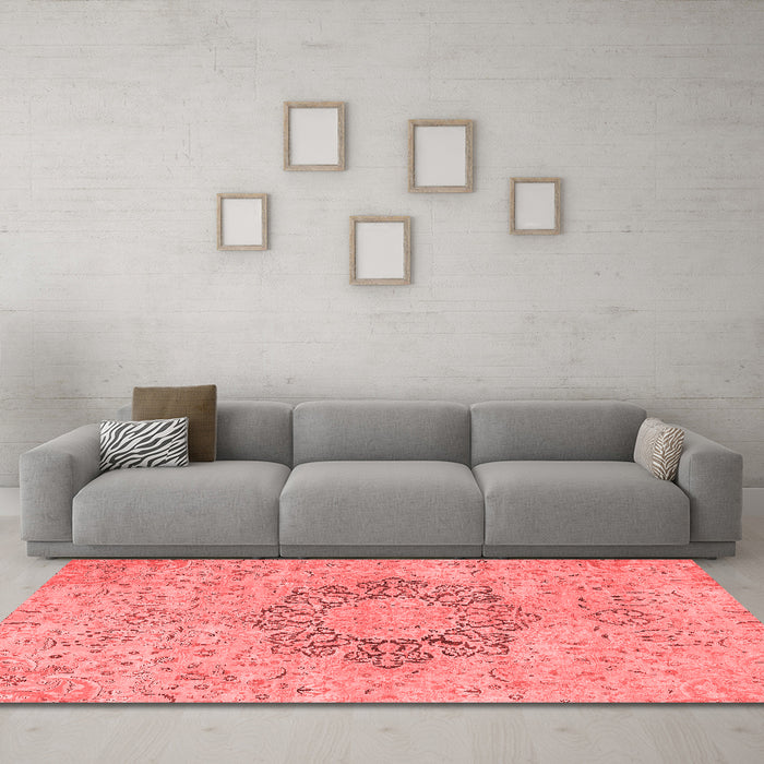 Modern Red Washable Rugs