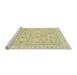 Sideview of Machine Washable Abstract Brown Gold Rug, wshabs2786