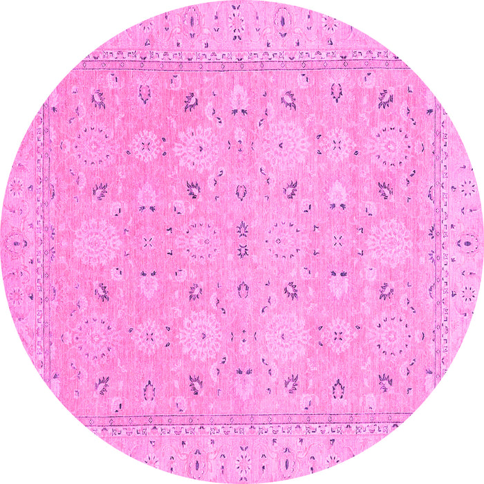Round Abstract Pink Modern Rug, abs2786pnk
