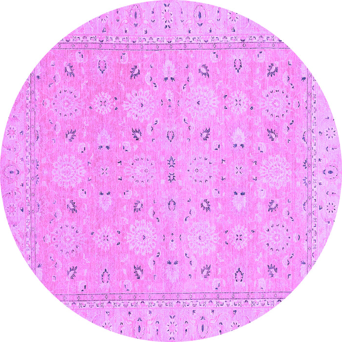 Round Abstract Purple Modern Rug, abs2786pur