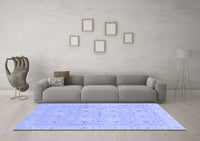 Machine Washable Abstract Blue Modern Rug, wshabs2786blu