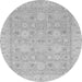 Round Machine Washable Abstract Gray Modern Rug, wshabs2786gry