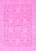 Machine Washable Abstract Pink Modern Rug, wshabs2786pnk