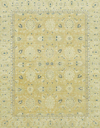 Machine Washable Abstract Brown Gold Rug, wshabs2786