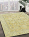 Abstract Brown Gold Modern Rug in Family Room, abs2786