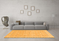 Machine Washable Abstract Orange Modern Rug, wshabs2786org