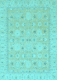 Abstract Light Blue Modern Rug, abs2786lblu