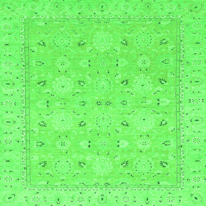 Square Abstract Green Modern Rug, abs2786grn